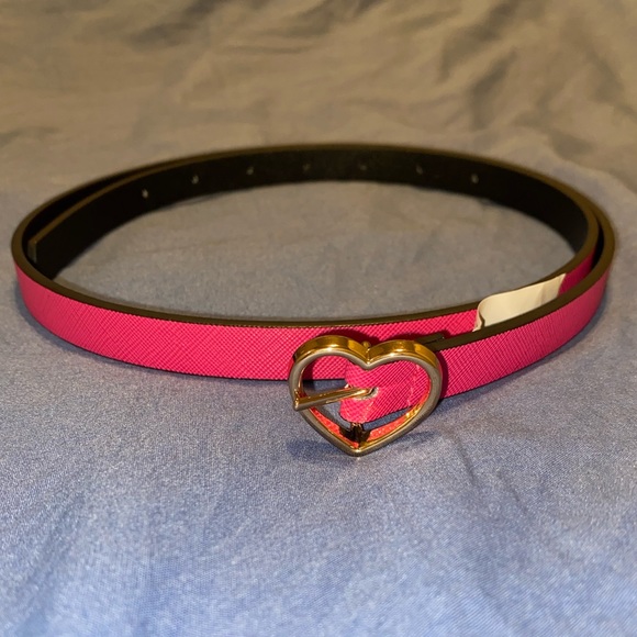 Betsey Johnson Accessories - Betsey Johnson Pink Belt With a Heart Buckel